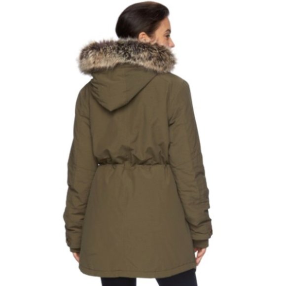 Women's Apt. 9 Hooded Faux-Fur Anorak Parka Color: Green Size: M - Picture 2 of 2